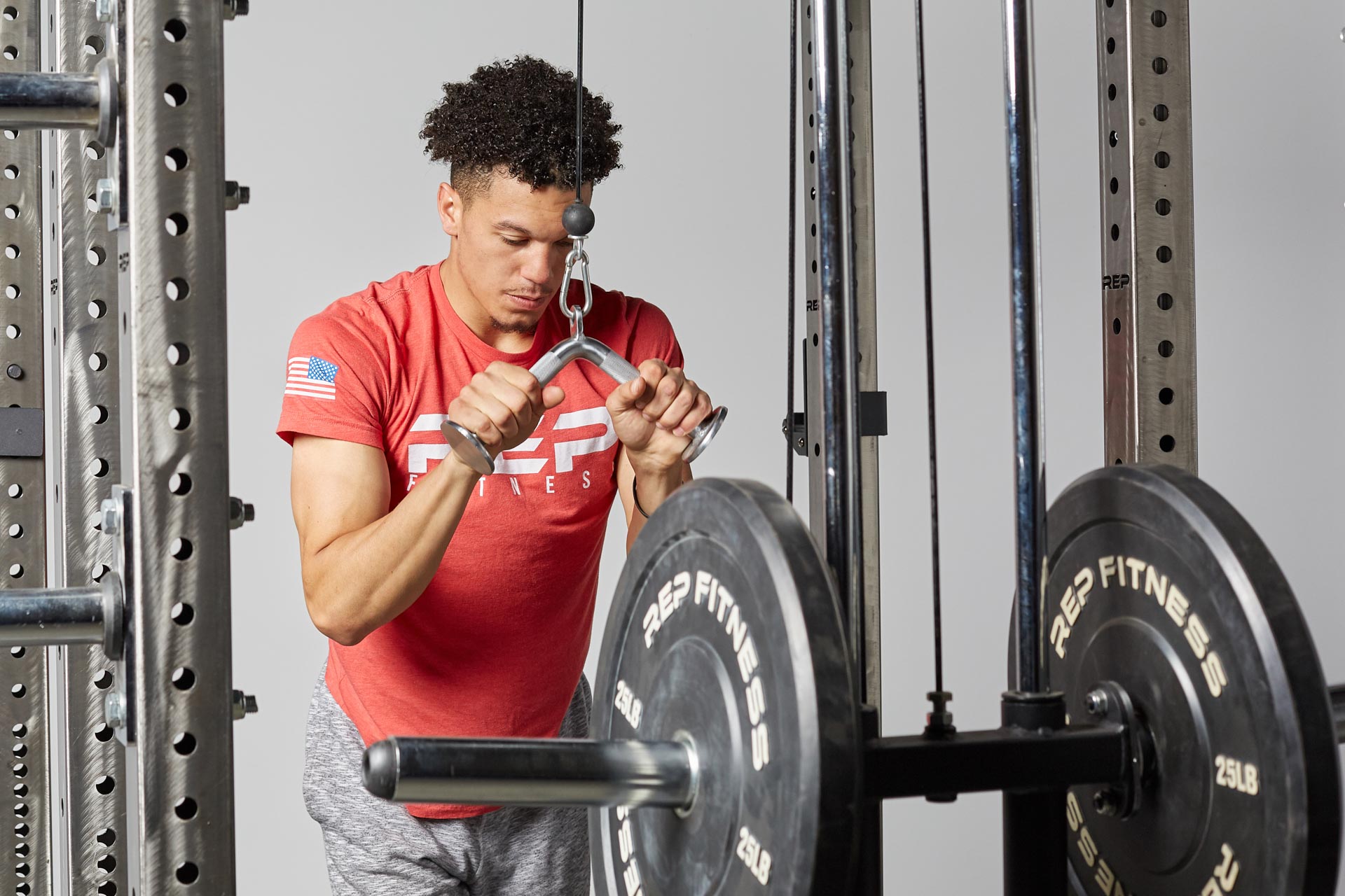 Tricep Pressdown Bar In Use (Tricep Pressdown)